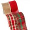 Ribbli 4 Rolls Christmas Wired Ribbon,Natural and Red Burlap Christmas Plaid Wired Ribbon,2 Inch Total 20 Yard, Christmas Ribbon for Crafts, Big Bow,Gift Wrapping, Wreath, Tree Decoration